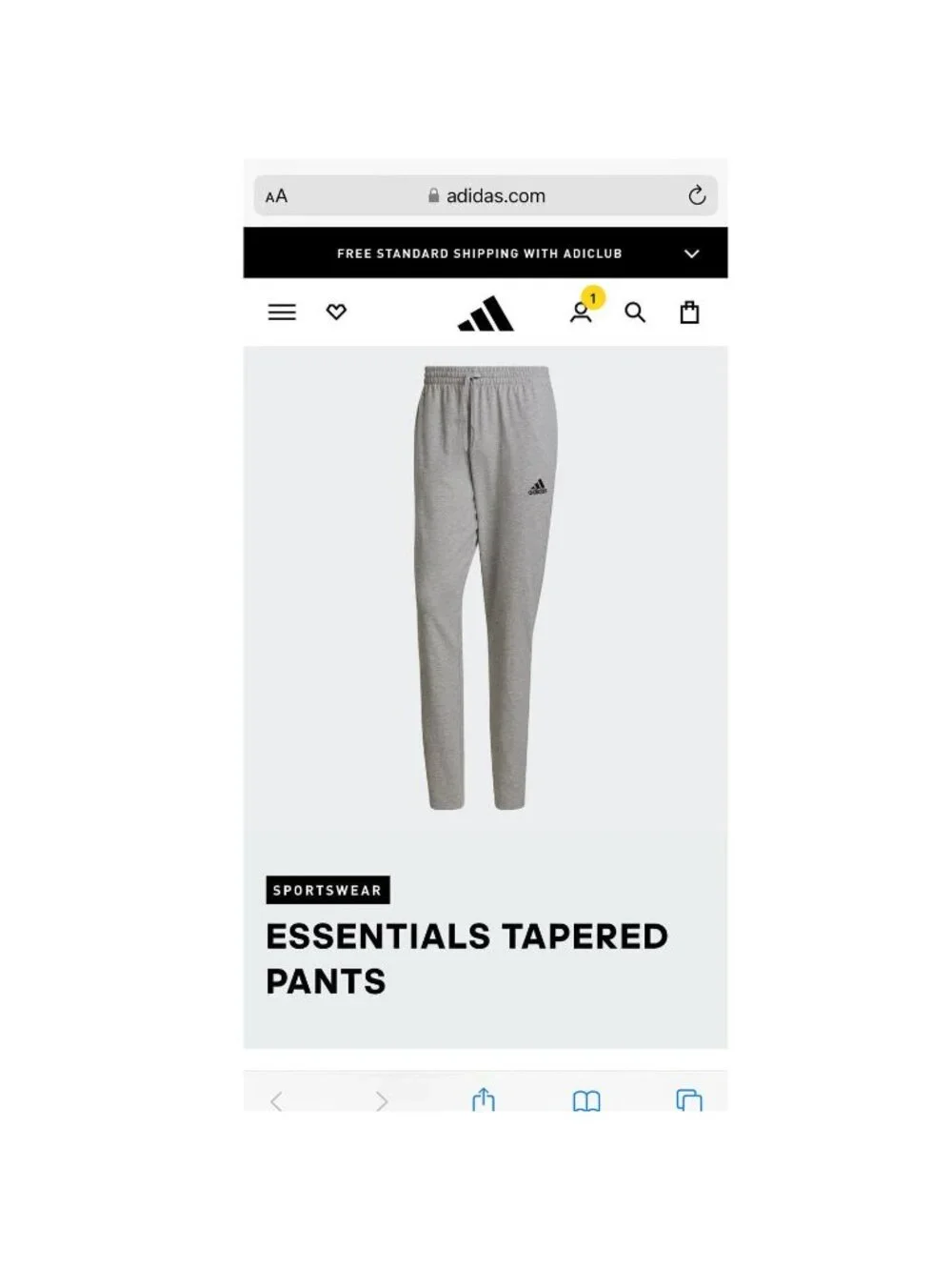 Adidas Mens Heather Gray Jersey tapered Pants Light Weight Size Large - Picture 11 of 14